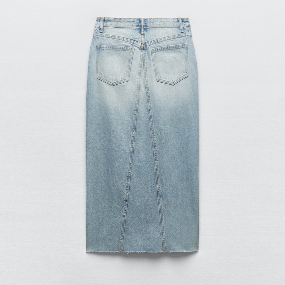 ZARA TRF LONG DENIM SKIRT - Picture 2 of 2